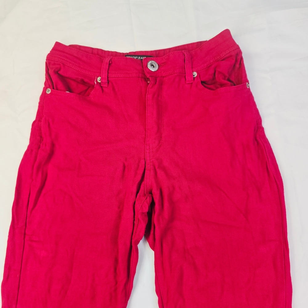 Redfox Skinny Jeans Women Size Large Red Stretch Five Pocket Casual Pants - Picture 2 of 11